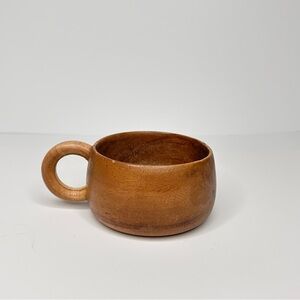 Handcrafted Wooden Cup with Handle | Rustic Boho Kitchen Decor